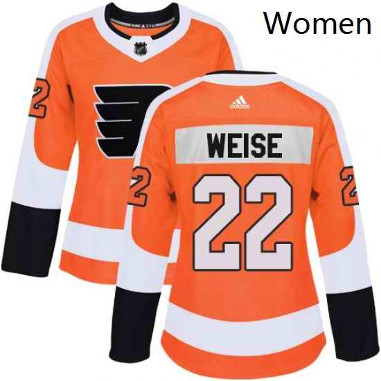 Womens Adidas Philadelphia Flyers 22 Dale Weise Authentic Orange Home NHL Jersey